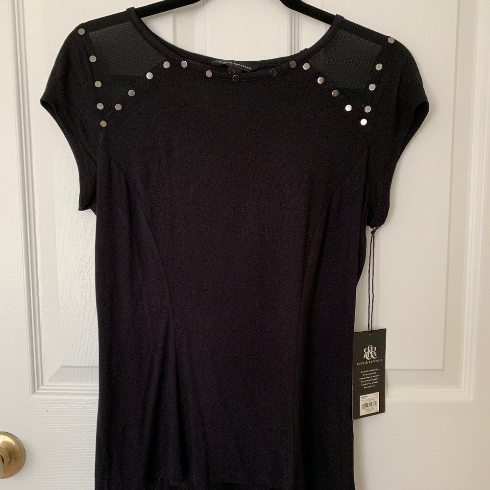 Rock&Republic Black Blouse Size Small NWT
